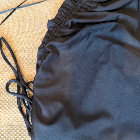 Black Asymmetrical Cut Out Side Ruched Dress - Small (Saved by the Dress) - Picture 6 of 6